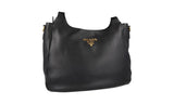 Prada Women's Black Leather Shoulder Bag 1BC068