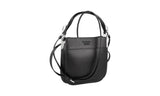 Prada Women's Black Leather Margit Monochrome Shoulder Bag 1BC082