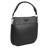 Prada Women's Black Leather Margit Monochrome Shoulder Bag 1BC082