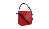 Prada Women's Red Saffiano Leather Margit Shoulder Bag 1BC082