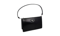 Prada Women's 1BC155 Black Brushed Spazzolato Leather Evening Purse