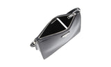 Prada Women's Black Brushed Spazzolato Leather Triangle Evening Purse 1BC155