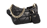 Prada Women's Black Leather Re-edition Spectrum Padded Shoulder Bag 1BC157