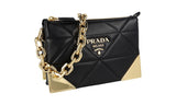 Prada Women's 1BC177 Black Leather Shoulder Bag