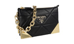 Prada Women's 1BC177 Black Leather Shoulder Bag