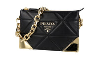 Prada Women's Black Leather Shoulder Bag 1BC177