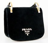 Prada Women's 1BD039 Black Leather Evening Purse