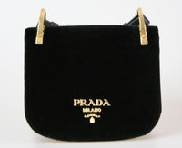 Prada Women's Black Leather Pionniere Corsaire Evening Purse 1BD039