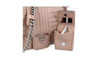 Prada Women's Beige Leather Diagramme Shoulder Bag 1BD108