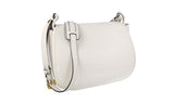 Prada Women's 1BD109 White Leather Shoulder Bag