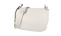 Prada Women's White Leather Corsaire Saddle Shoulder Bag 1BD109