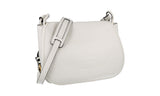 Prada Women's White Leather Corsaire Saddle Shoulder Bag 1BD109