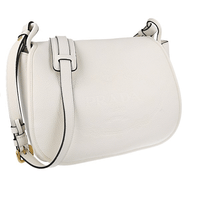 Prada Women's White Leather Corsaire Saddle Shoulder Bag 1BD109