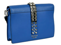 Prada Women's Blue High-Quality Saffiano Leather Elektra Shoulder Bag 1BD120