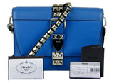 Prada Women's Blue High-Quality Saffiano Leather Elektra Shoulder Bag 1BD120