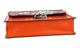 Prada Women's Orange Leather Elektra Floral Flower Shoulder Bag 1BD120