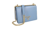 Prada Women's 1BD133 Blue Saffiano Leather Leather Shoulder Bag