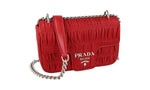 Prada Women's 1BD140 Red Leather Shoulder Bag