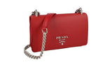 Prada Women's Red High-Quality Saffiano Leather Shoulder Bag 1BD144