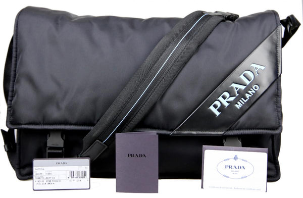 Prada Men's 1BD155 Black Nylon Messenger Bag