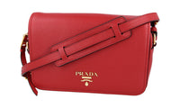 Prada Women's Red Leather Shoulder Bag 1BD163