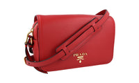 Prada Women's Red Leather Shoulder Bag 1BD163