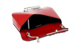 Prada Women's Red Brushed Spazzolato Leather Sybille Monochrome Shoulder Bag 1BD170