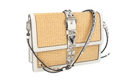 Prada Women's Beige Leather Elektra Shoulder Bag 1BD174