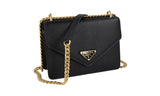 Prada Women's 1BD200 Black Saffiano Leather Leather Shoulder Bag