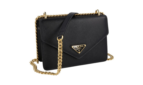 Prada Women's 1BD200 Black Saffiano Leather Leather Shoulder Bag