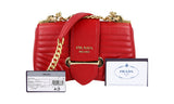 Prada Women's Red Leather Sidonie Diagramme Shoulder Bag 1BD219