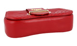 Prada Women's Red Leather Sidonie Diagramme Shoulder Bag 1BD219