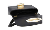 Prada Women's Black Leather Saddle Corsaire Shoulder Bag 1BD239