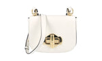 Prada Women's 1BD239 White Leather Shoulder Bag