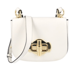 Prada Women's White Leather Saddle Corsaire Shoulder Bag 1BD239