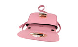 Prada Women's Pink Leather Saddle Corsaire Shoulder Bag 1BD239