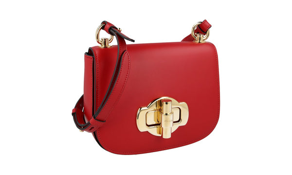 Prada Women's 1BD239 Red Leather Shoulder Bag