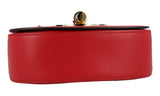 Prada Women's Red Leather Saddle Corsaire Shoulder Bag 1BD239