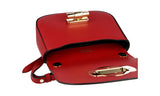 Prada Women's Red Leather Saddle Corsaire Shoulder Bag 1BD239