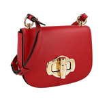 Prada Women's Red Leather Saddle Corsaire Shoulder Bag 1BD239