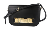 Prada Women's Black Leather Corsaire Shoulder Bag 1BD244