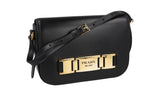 Prada Women's Black Leather Corsaire Shoulder Bag 1BD244