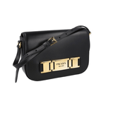 Prada Women's Black Leather Corsaire Shoulder Bag 1BD244