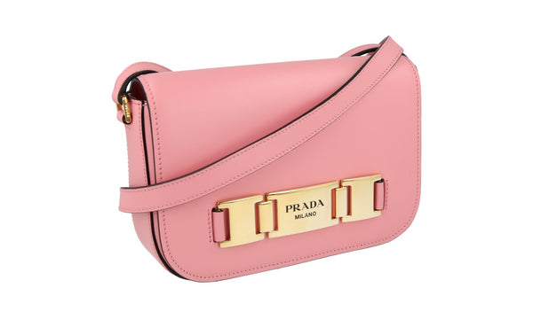 Prada Women's 1BD244 Pink Leather Shoulder Bag