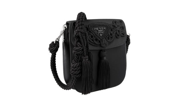 Prada Women's 1BD259 Black Textile Shoulder Bag