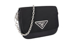 Prada Women's 1BD263 Black Leather Shoulder Bag