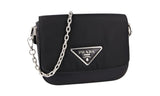 Prada Women's Black Leather Triangle Corsaire Shoulder Bag 1BD263