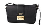 Prada Women's Black High-Quality Saffiano Leather Shoulder Bag 1BD298