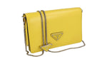 Prada Women's 1BD307 Yellow Brushed Spazzolato Leather Shoulder Bag