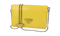 Prada Women's Yellow Brushed Spazzolato Leather Shoulder Bag 1BD307